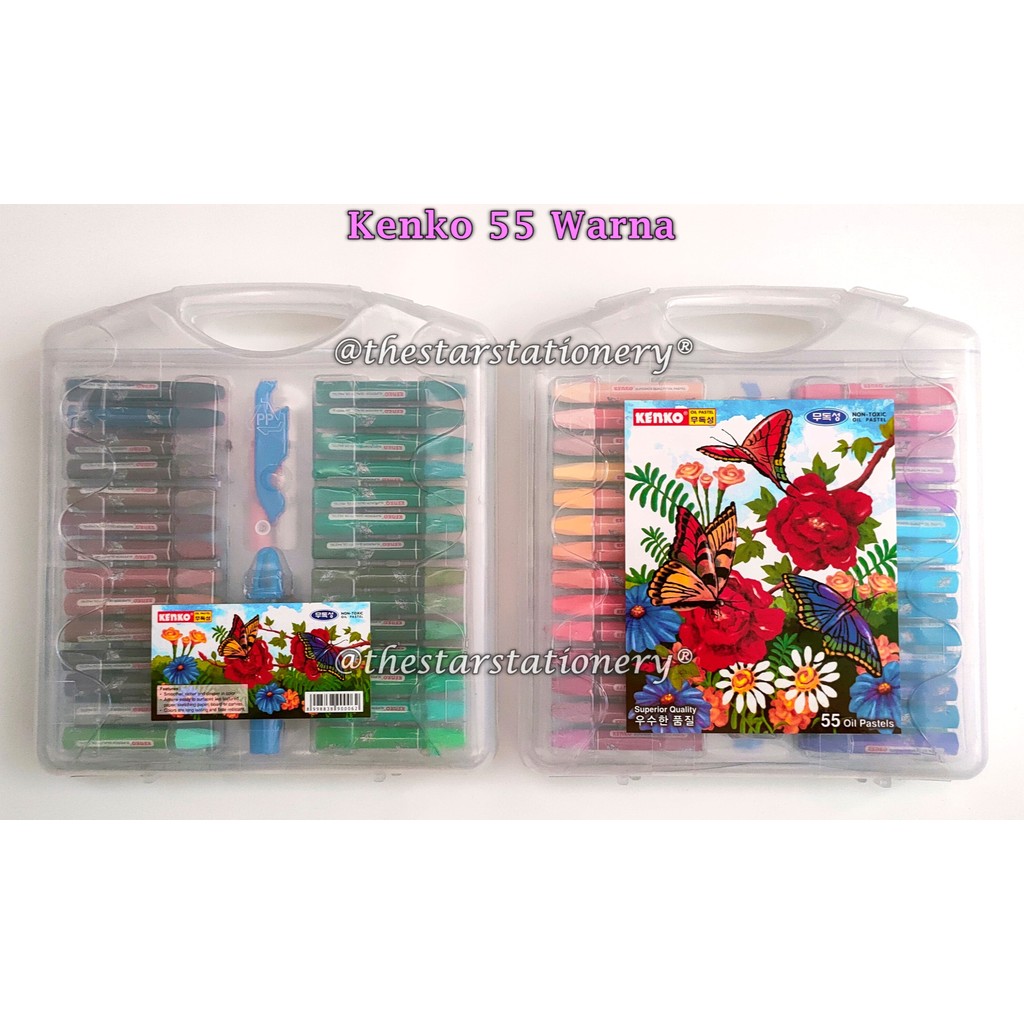 

(1 Set) GABUNGAN Crayon KENKO 55W 48W 36W 24W 12W 18W / Kenko Crayon PP Case / Oil Pastel Kenko