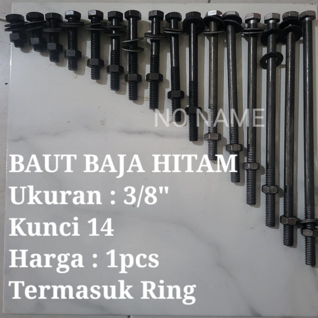 BAUT BLANDAR BAUT HITAM MUR BALOK KUNCI 14 PANJANG 2,5cm s/d 15cm BAUT BLANDAR KAYU DLL