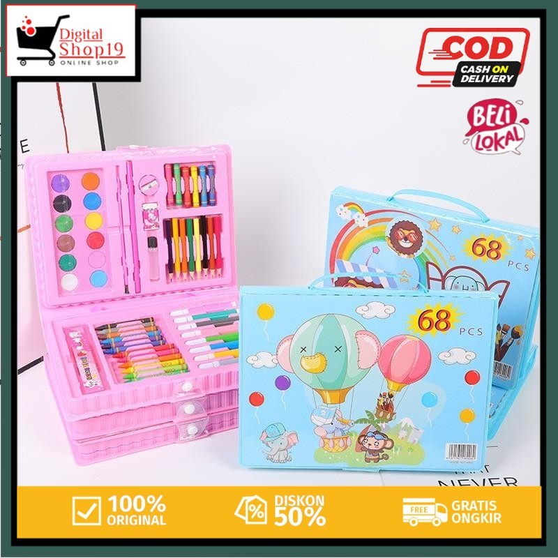 

DS.ID COD Crayon Set 68pcs / Krayon Mewarnai Anak 68pcs / Pensil Warna Set 68pcs
