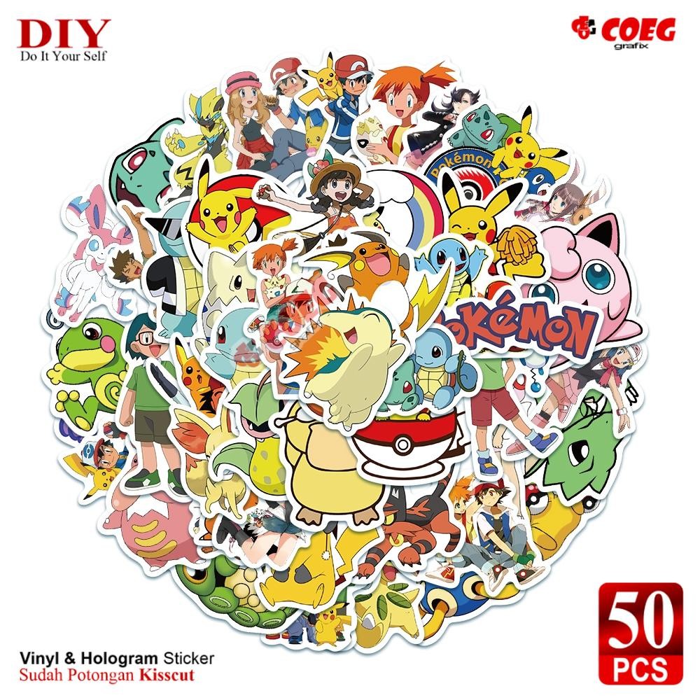 

[50PCS] Stiker Lucu Pikachu Pokemon CG29 | Kartun Aesthetic Anak | Decal Vinyl Anti Air | Stiker untuk Buku, Journal, Koper, Casing HP, Laptop, Helm, Motor