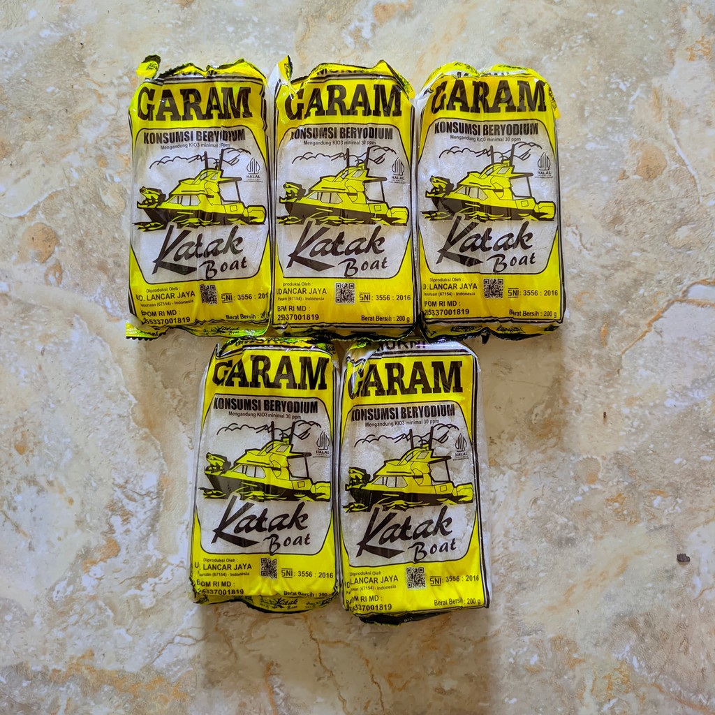 

HANYA 5.000 SAJA GARAM KATAK BOAT 200GRAM 5PCS GARAM BERYODIUM TINGGI GARAM KAPTEN