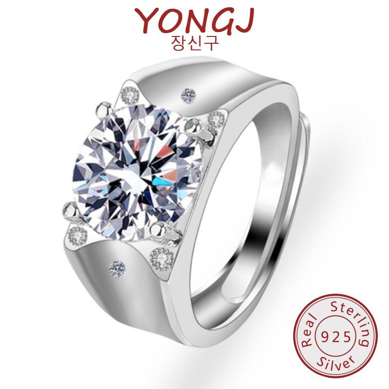 Cincin Berlian Flash Platinum Indah Moissanite PT950 5 Karat