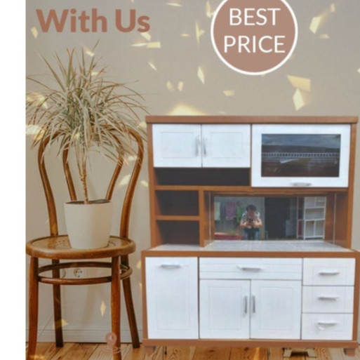 lemari sayur lemari dapur 4 pintu cermin hidrolik