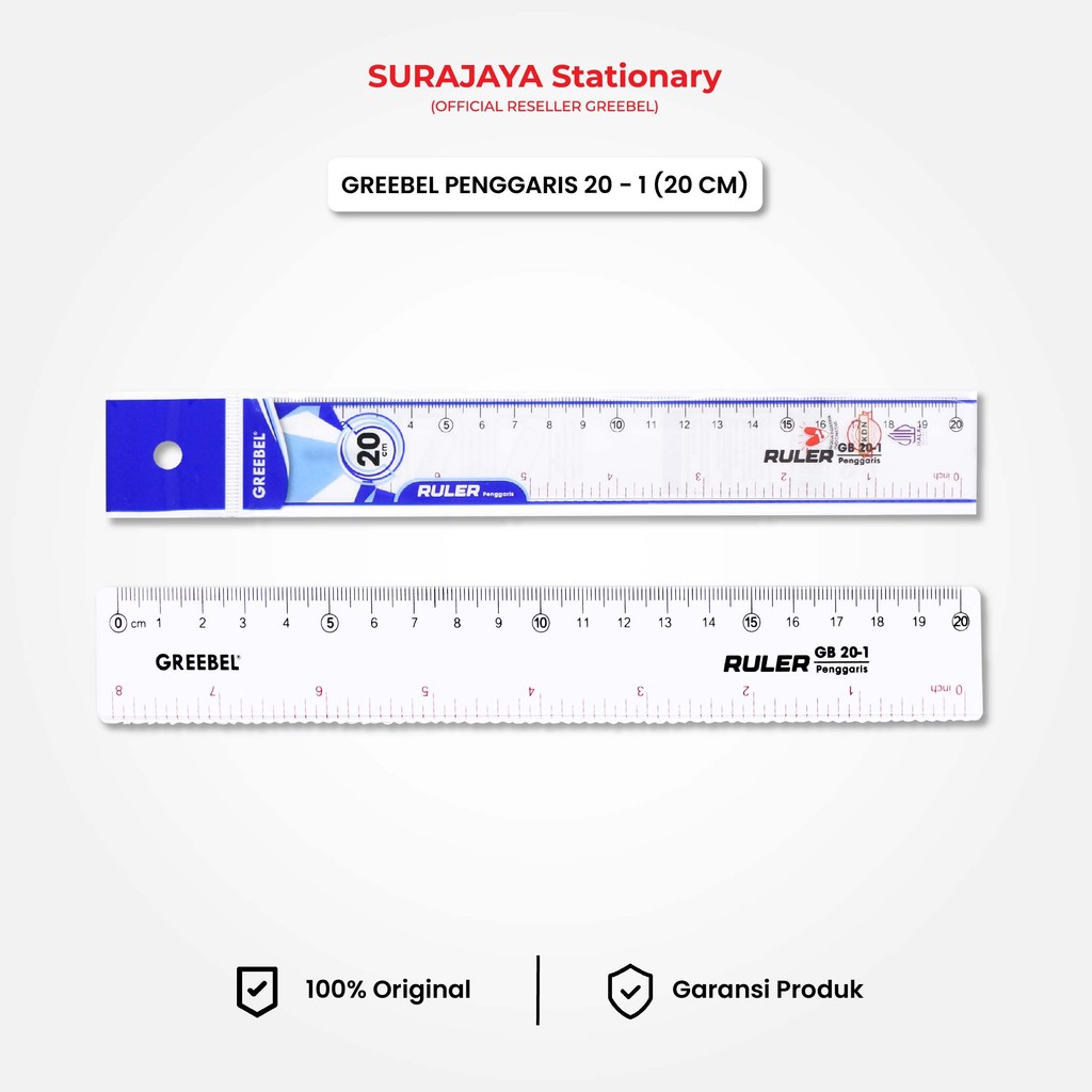 

Penggaris Greebel Transparan 20cm 20-1 / Ruler / Penggaris Plastik Sekolah