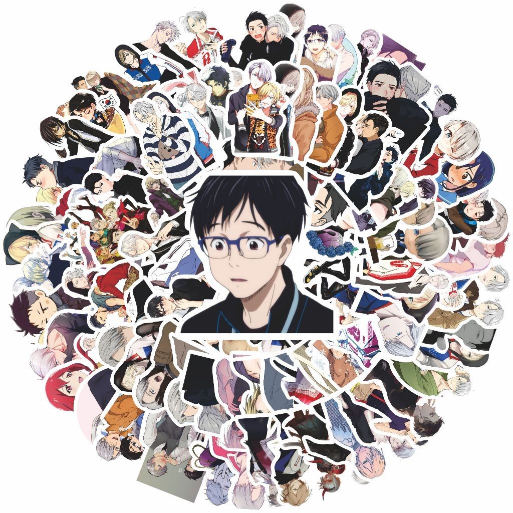 

COD 50 Pcs Stiker Pack Anime Yuri! On Ice Colorfull Keren Anti Air Untuk Dekorasi Notebook Sepeda Skateboard Handphone DIY