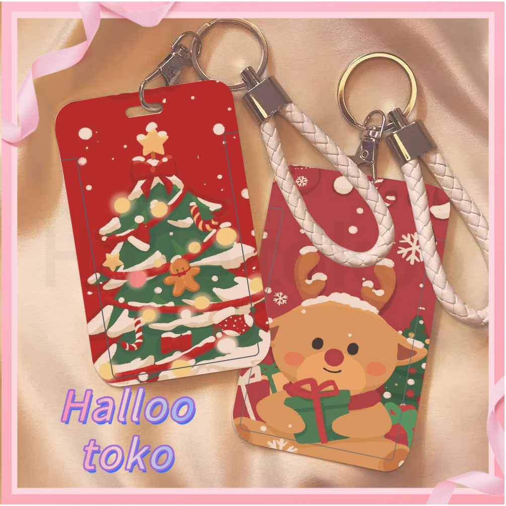 

ID CARD HOLDER MOTIF KAWAII TEMPAT KARTU PHOTOCARD PHOTO CARD Pelindung + Tali,Merayakan Natal yang bahagia dalam suasana yang merah kemerahan