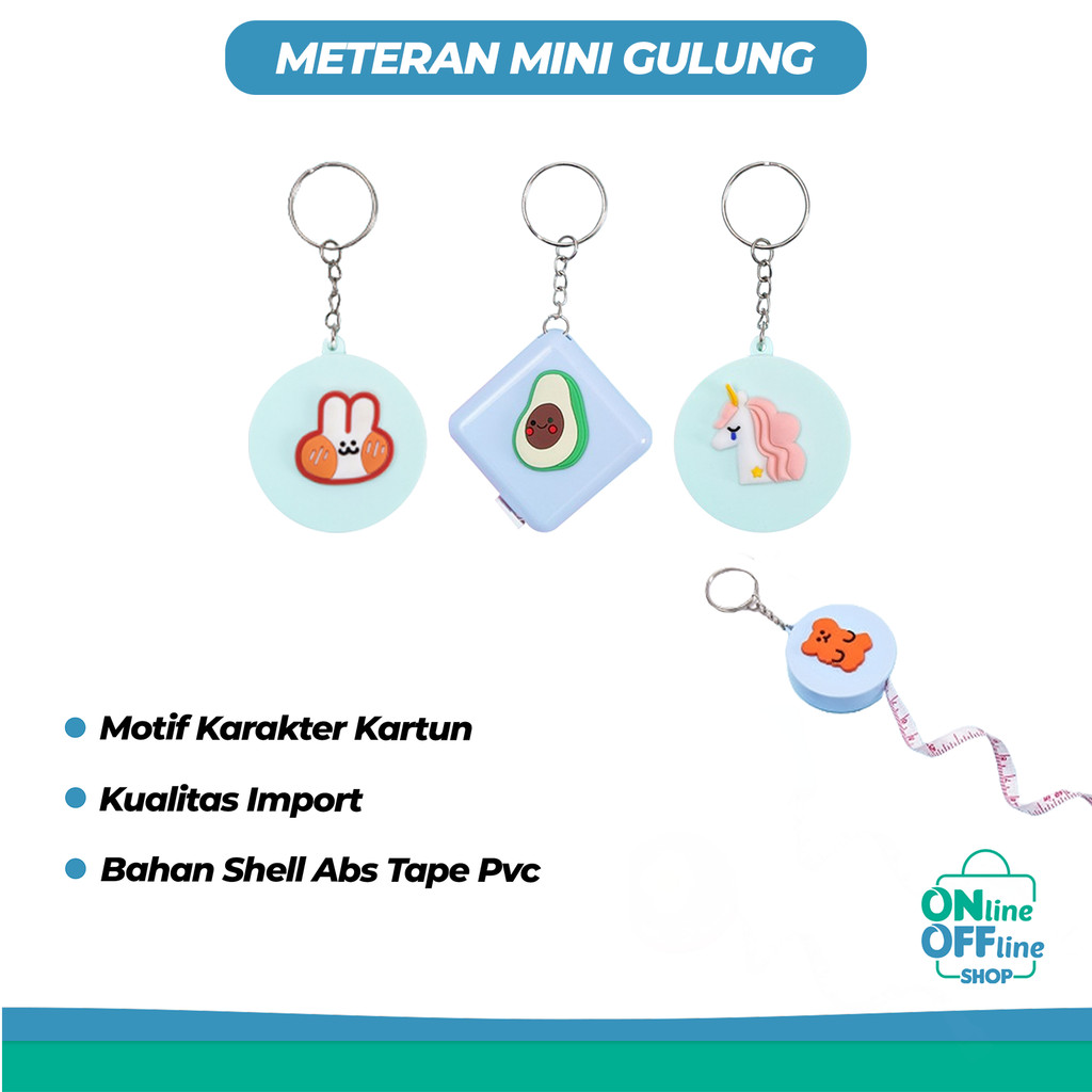 Meteran Mini Baju Gulung Meteran Ukur Lingkar Badan Karakter 𝓞𝓞𝓢 598
