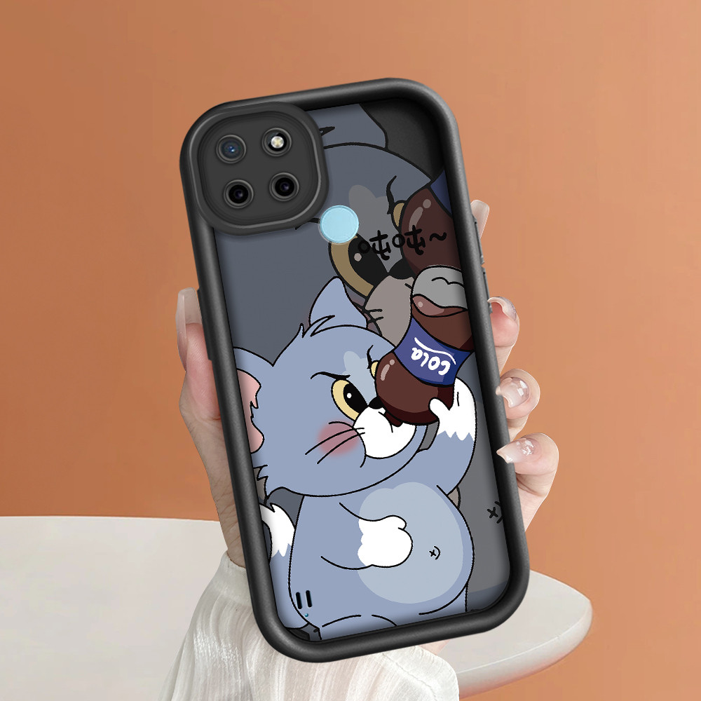 Realme C21Y C25Y Cute Cat Pattern Soft Silicone Phone Case Casing Hp Softcase Kesing 3910