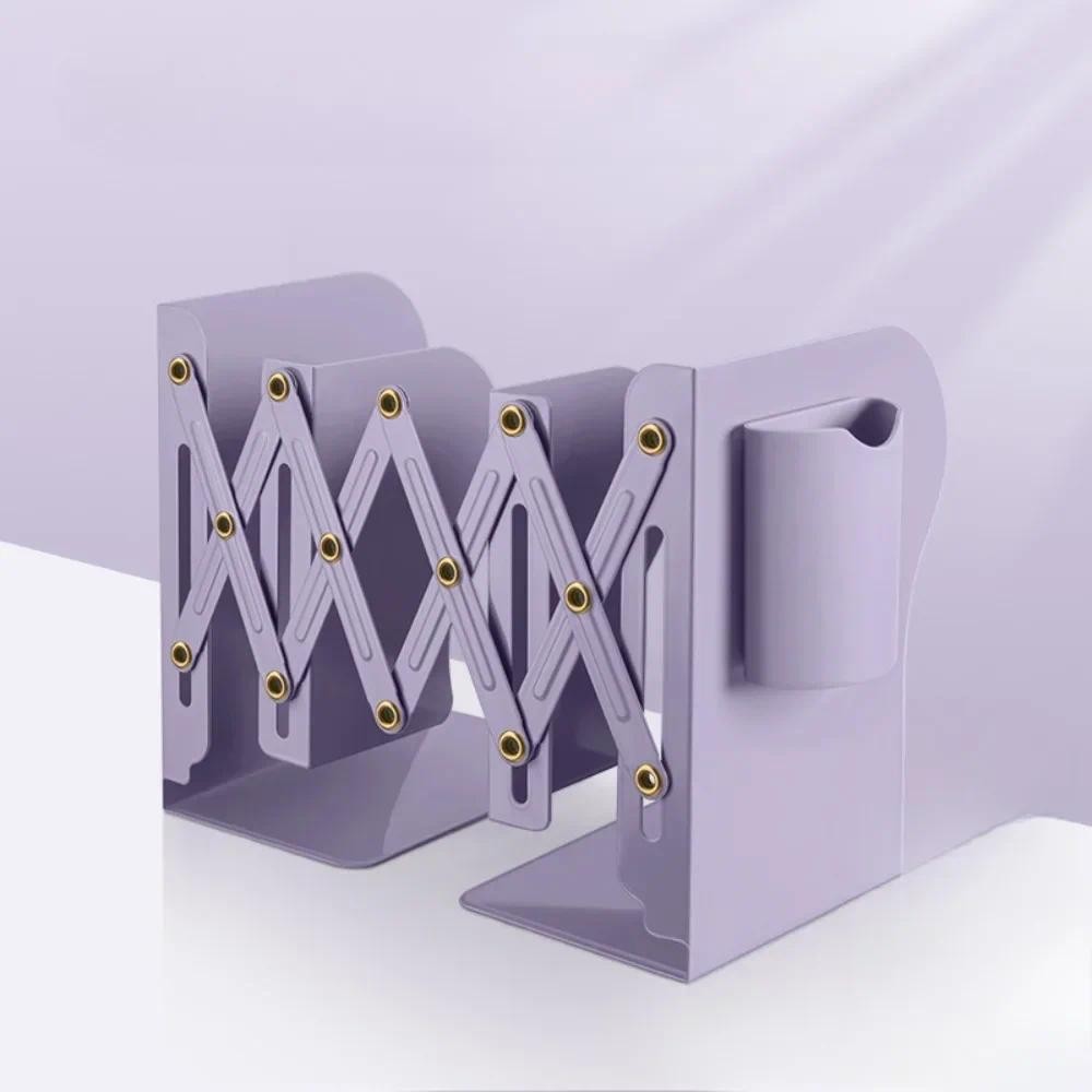 Scalable Book Stand Bookshelf with Pen Container Foldable Books Storage Rack Desktop Organizer Holde