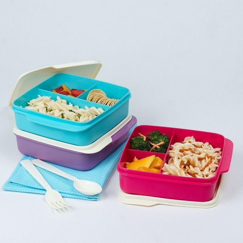 Lunchbox Kotak Makan Sekat 3 Plastik / Lunch Box / Catering Box