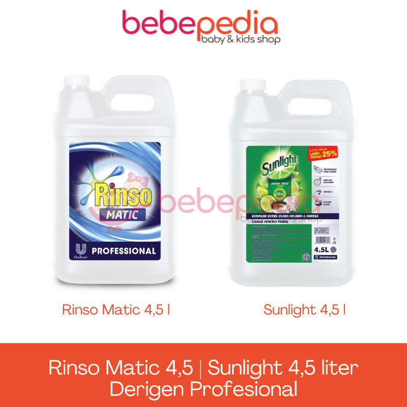 Rinso / Sunlight / SuperPell Matic Professional Deterjen Laundry Cair 4.5 L 4.5L Jerigen