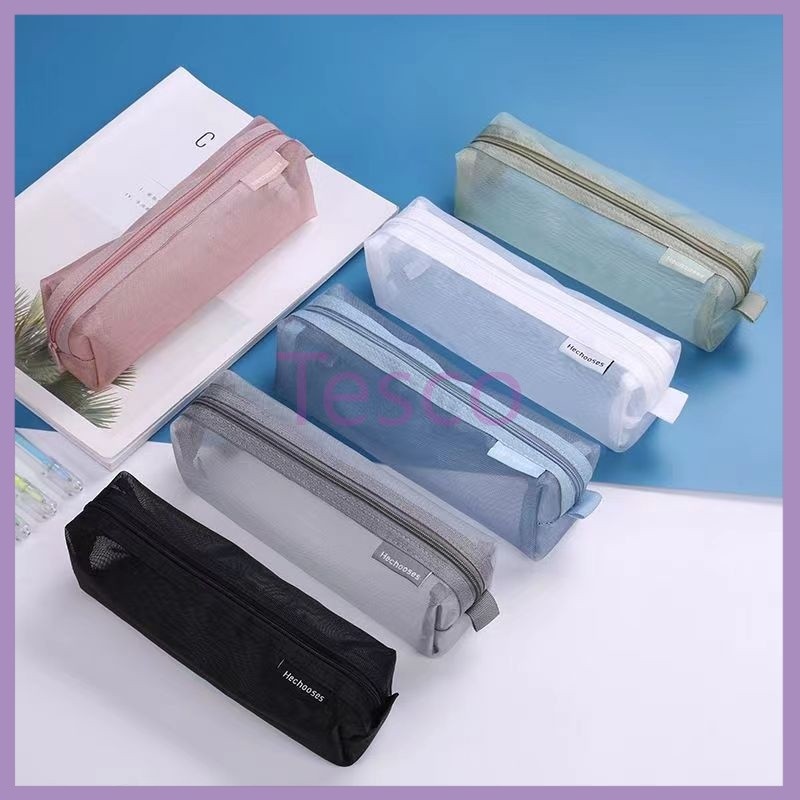 

Tesco Tempat Pensil Transparan Simple Transparan / Tempat Pensil Korea Mesh