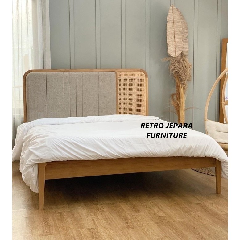 Dipan Tempat Tidur Modern Klasik Kayu Jati Rotan  Dipan Jati jepara