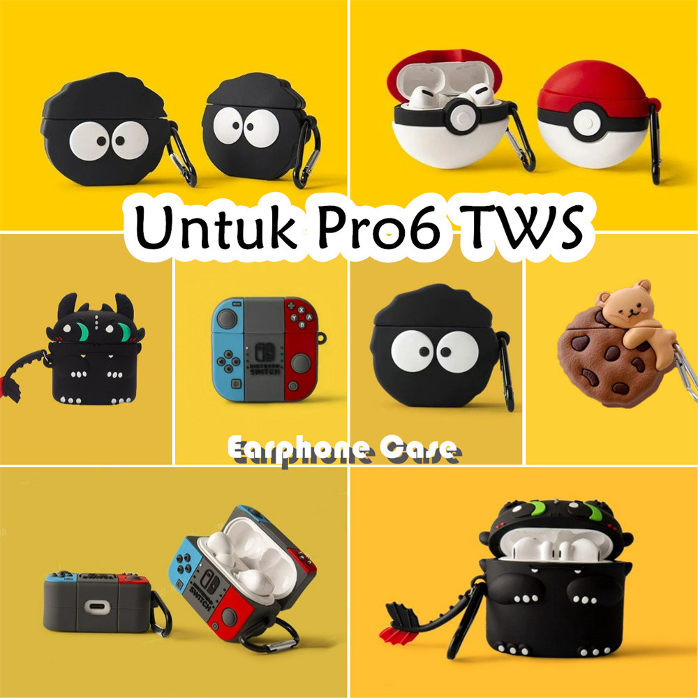 Utility Untuk Pro6 TWS Case Trendi Kartun Soft Silicone Earphone Case NO.3