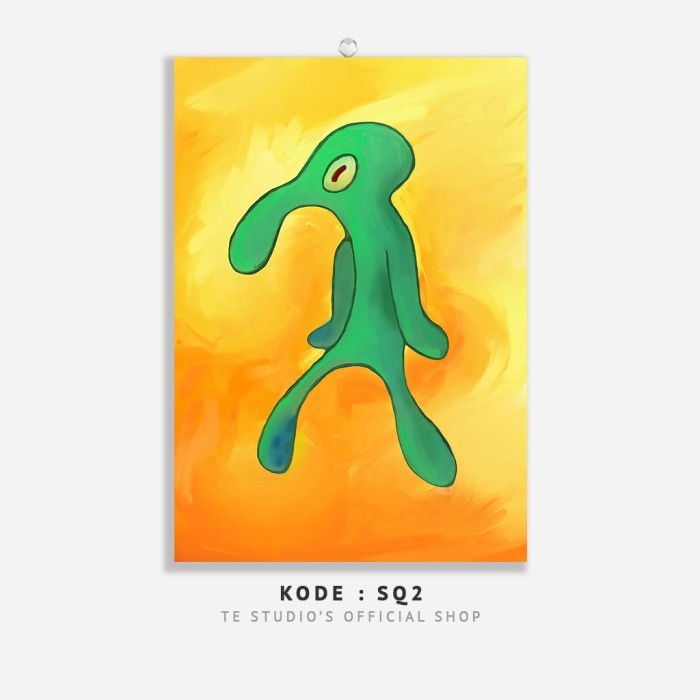 Hiasan Dinding Lukisan Poster Mahakarya Squidward Spongebob Wall Decor