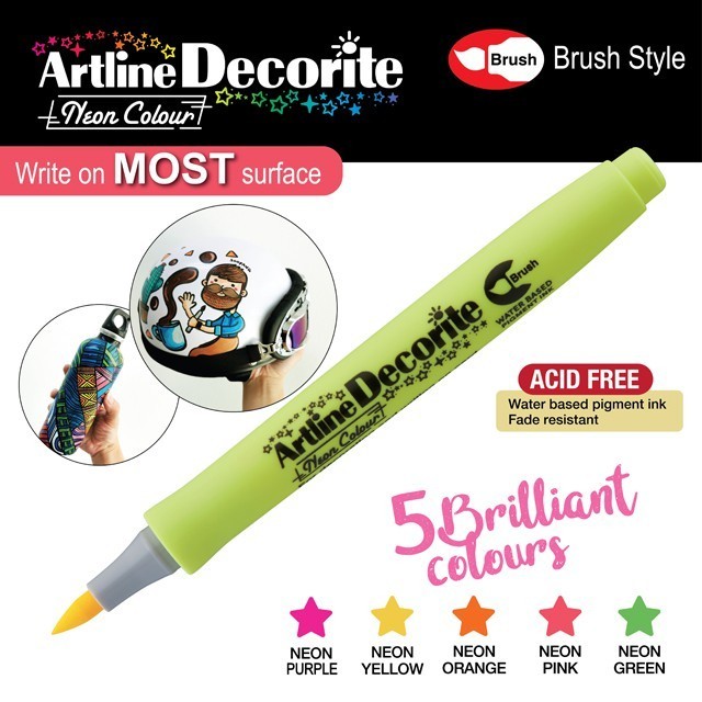 

Artline Spidol Supreme Decorite Neon Brush Marker EDF-NF - Neon Yellow