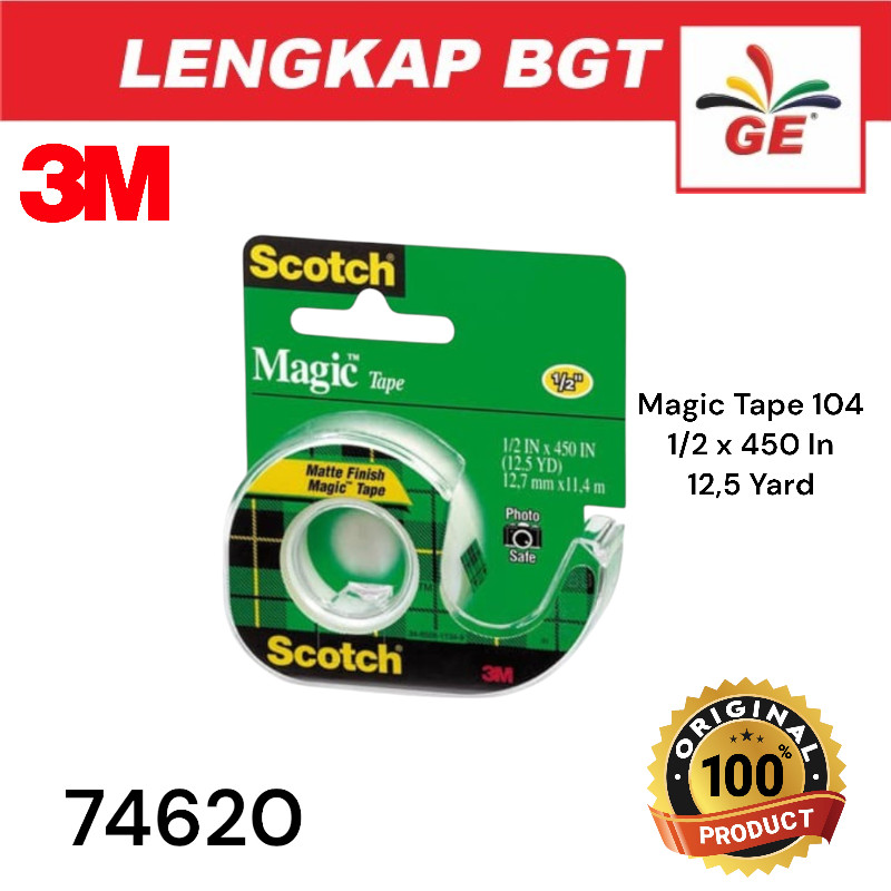 

Isolasi 3M Scotch Magic Tape 104 UK.1/2 IN X 45 IN - 74620