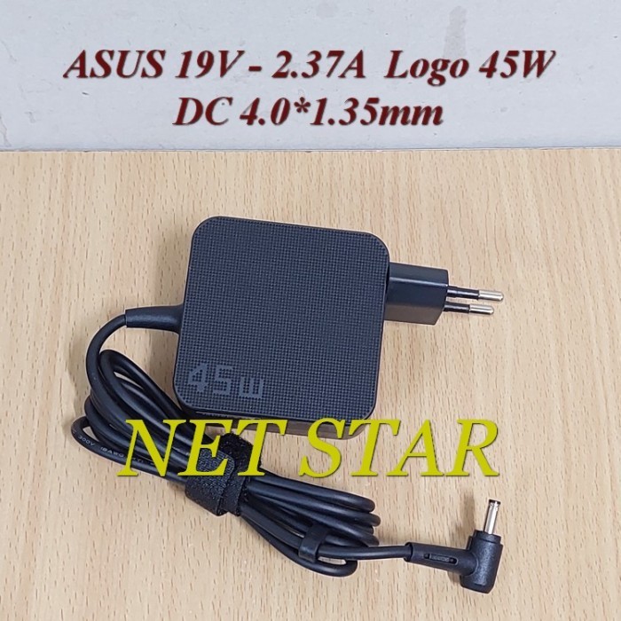 Charger Adaptor Laptop Asus 19V - 2.37A DC 4.0*1.35mm 45W Mini Square model Logo 45W -NSTAR-1