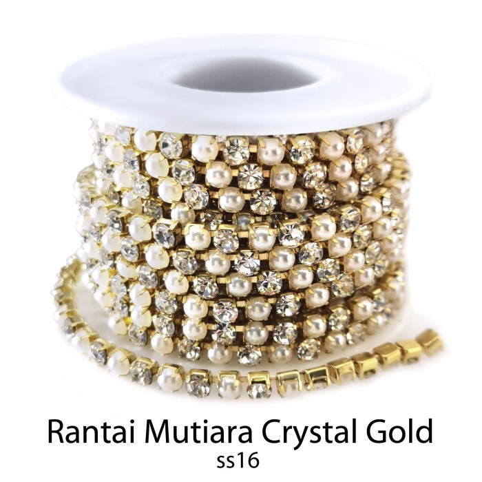 Crystal Austria Rantai Mutiara Payet 2mm 3mm 4mm - Mutiara 2mm