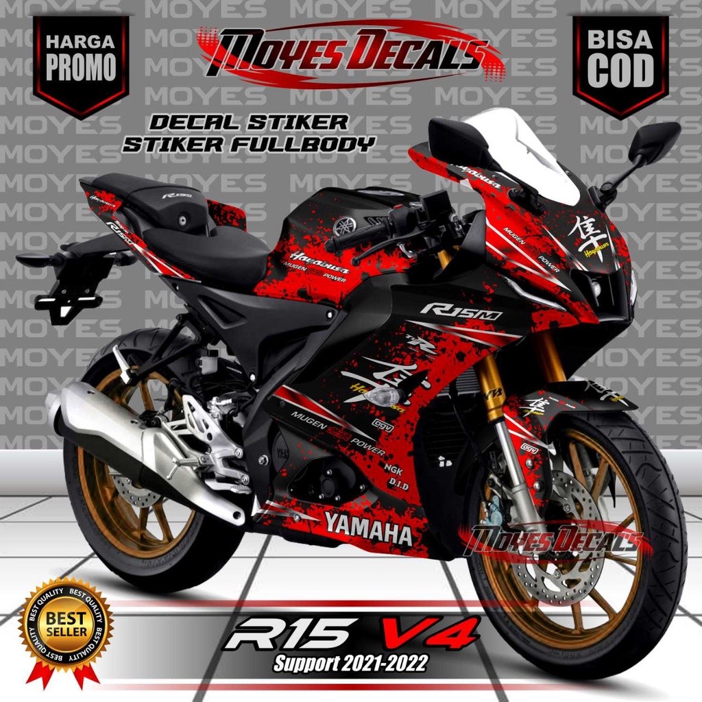 Decal motor R15 V4 Fullbody Stiker Decal R15 Fullbody Decal Yamaha R15 V4 Fullbody Motif Hayabusa Me
