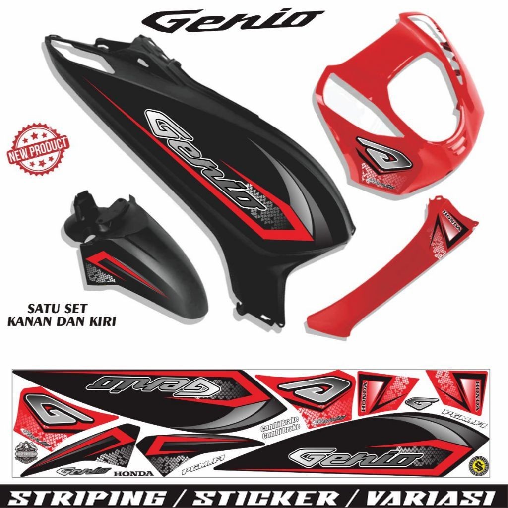 GENIO STIKER STRIPING PREMIUM MOTOR KEREN STIKER LIS VARIASI GENIO STIKER simple variasi