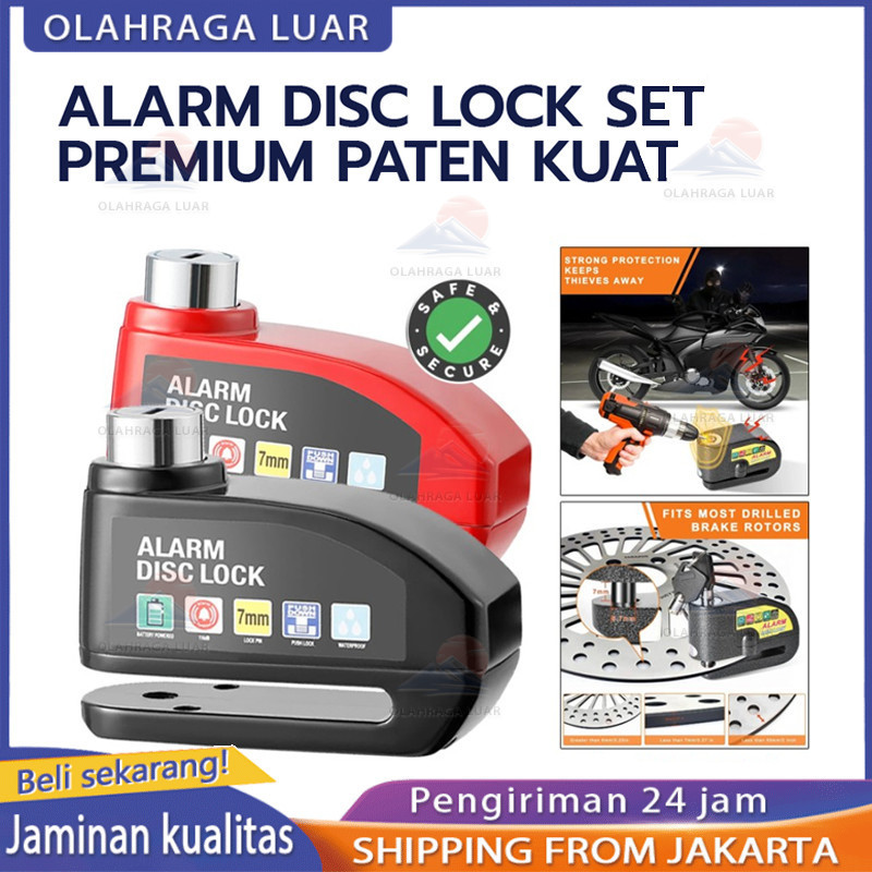 Gembok Disc Lock Cakram Alarm Motor Anti Maling Kunci Baja Kuat/gembok cakram motor anti maling/gemb