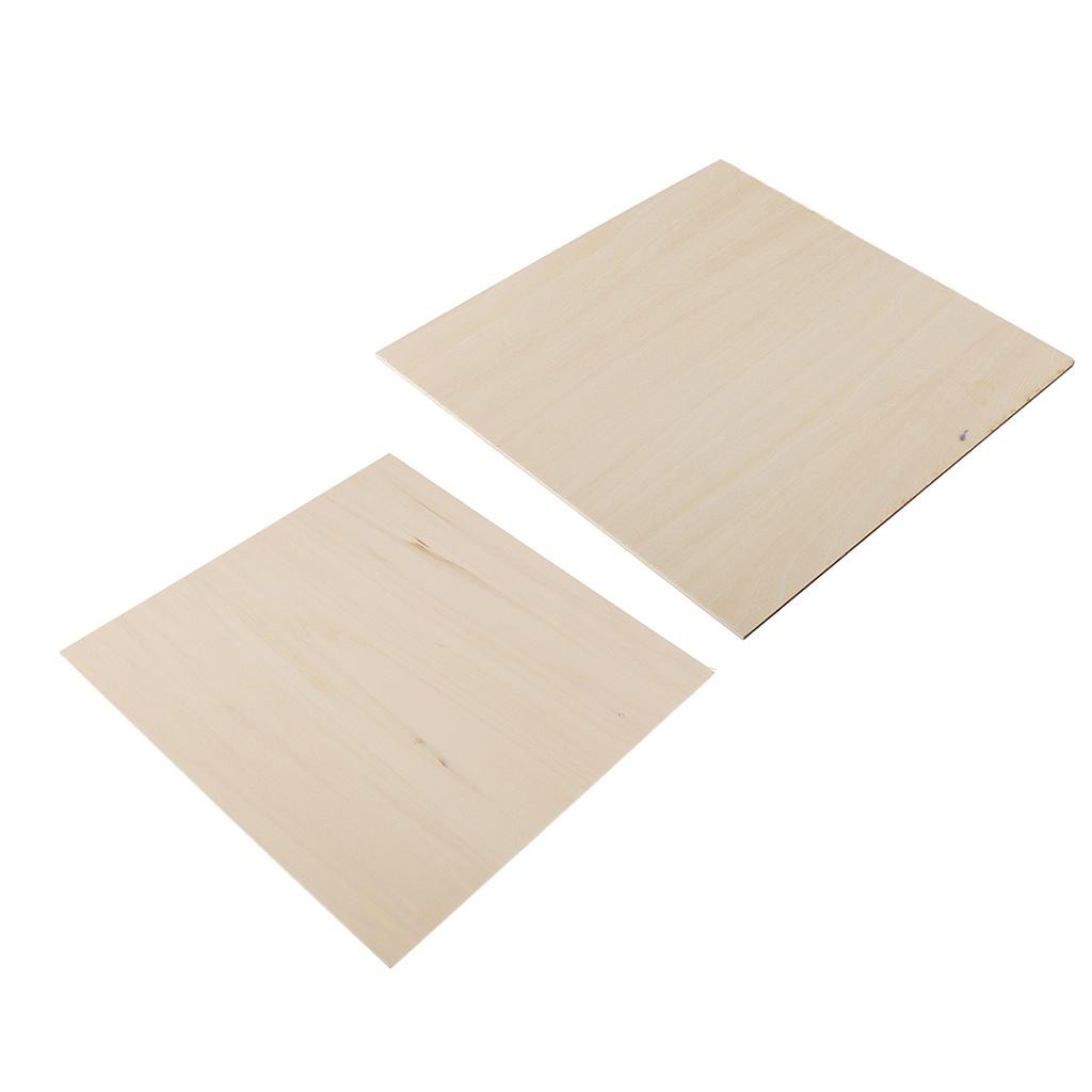 

2 Pieces Square Blank Wood Board Blank DIY Decorations Building Model Crafts, 1.5mm, 3mm