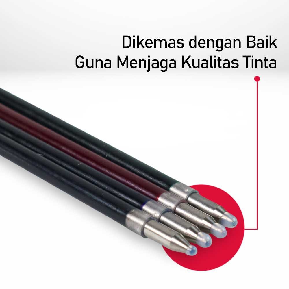 

AJSSHOP Kaco GREEN Isi Refill Pena Pulpen Tinta Hitam Biru Merah Hijau 4 PCS - K1602