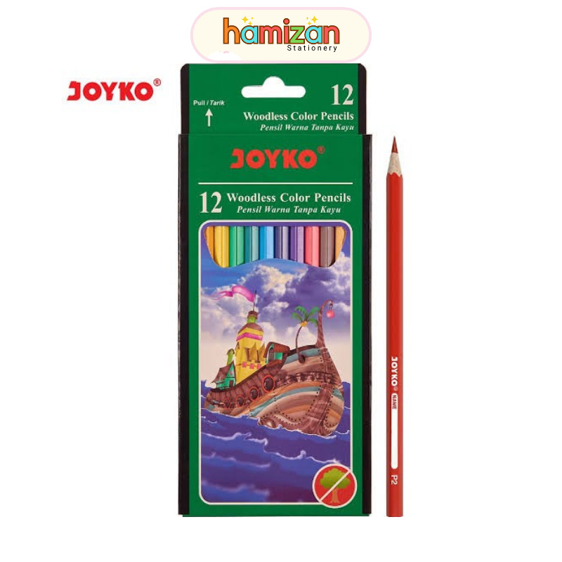 

Joyko Pensil Warna Woodless Color Pencils Hexagonal 12 Warna CP-103 JOYKO PENSIL WARNA 12 PANJANG / JOYKO PENSIL WARNA SATU SET - CP 103