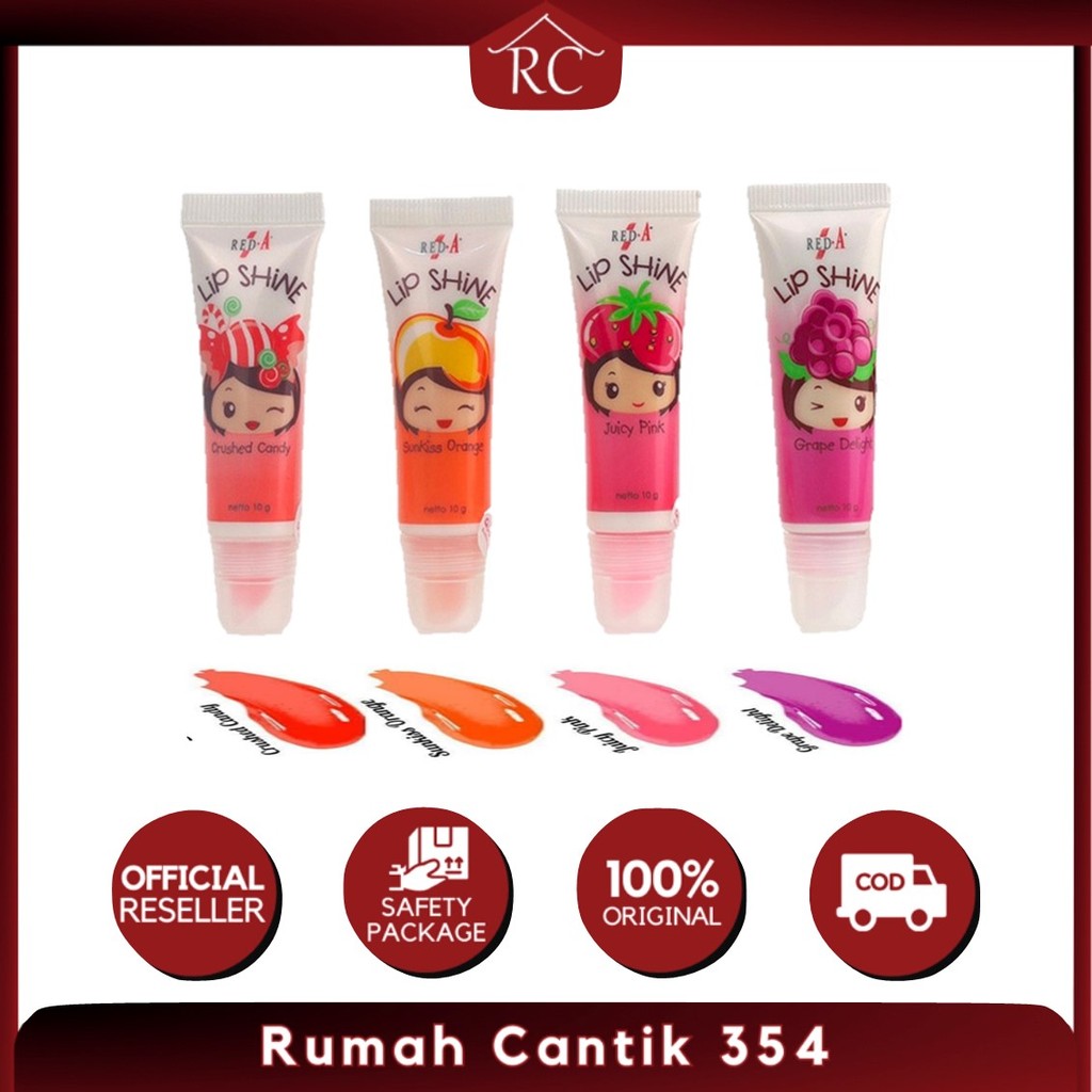 RC Red A Lip Shine (Moisturize & Glowing - tersedia 4 varian)