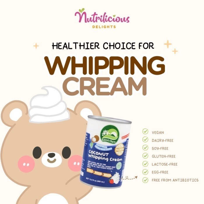 

KALENG PENYOK Coconut Whipping Cream Can 400 ml Nature's Charm Vegan Dairy Free