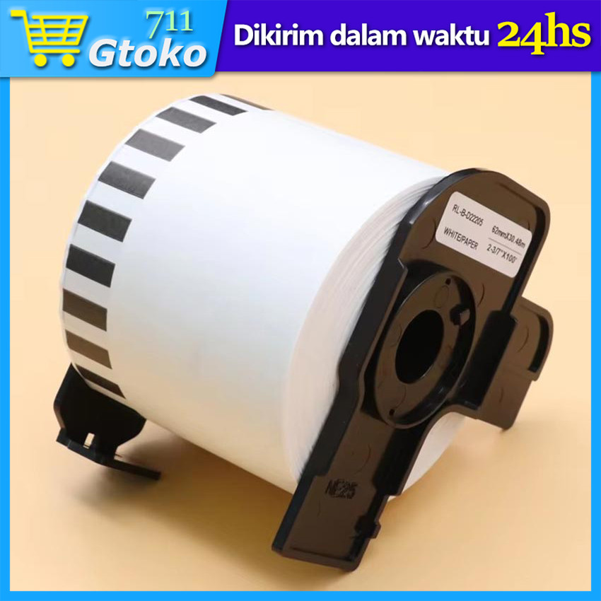 

Etiket Label Thermal (62x30) Stiker Barcode Panjang 30 Meter Continuous Length Label Paper For Brother Printer DK-22205