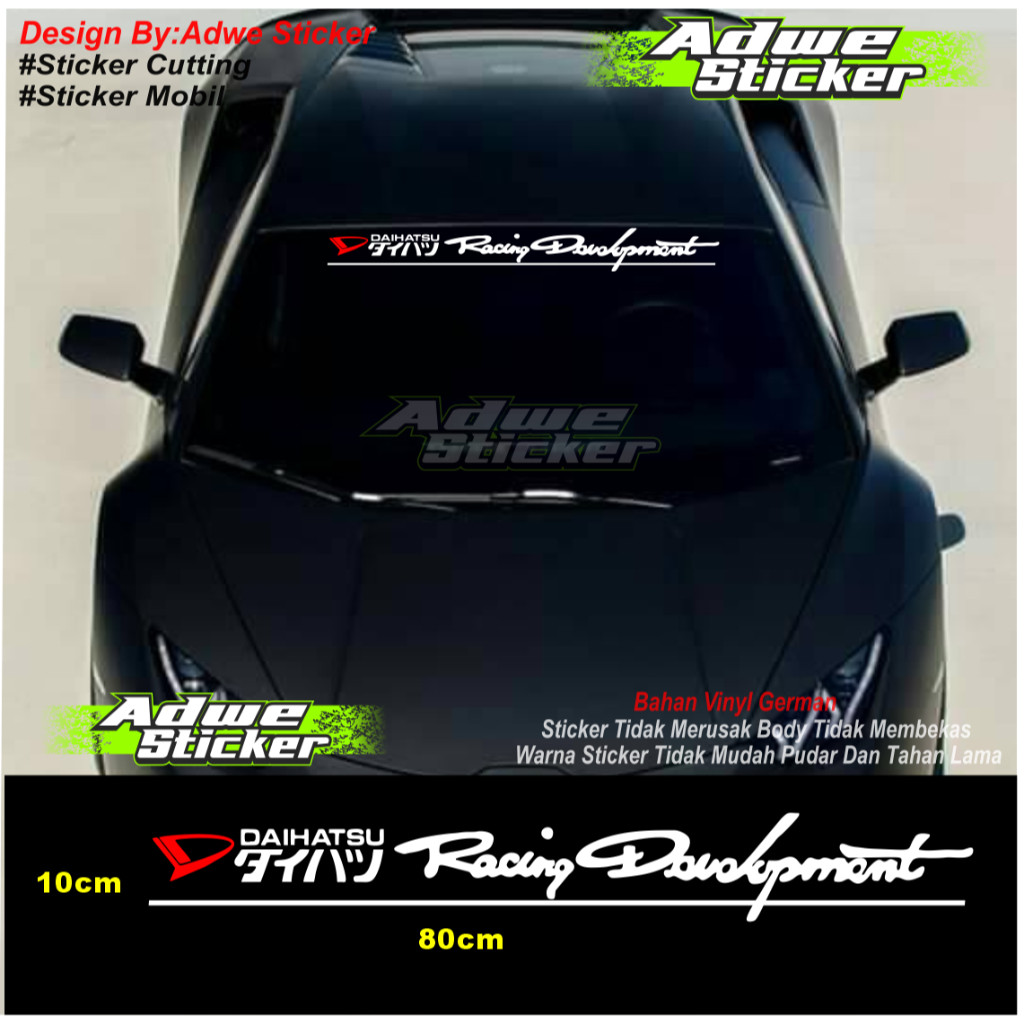 Stiker kaca depan sticker mobil stiker belakang mobil Daihatsu Racing Development