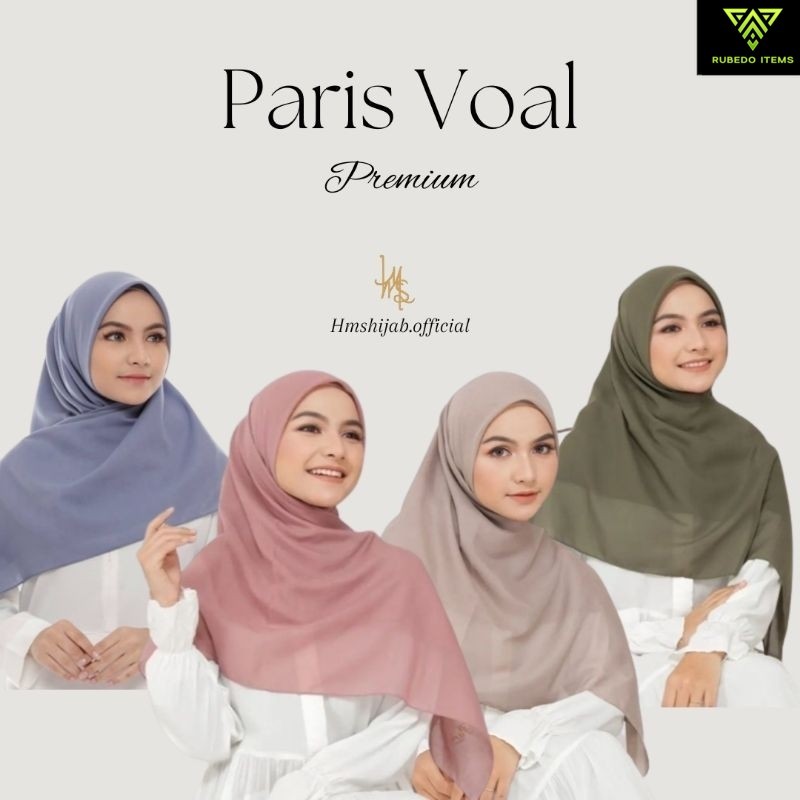 Jilbab Paris Premium / Jilbab Voal Paris / Segiempat Paris Premium / Hijab Voal Polos / Jilbab Paris