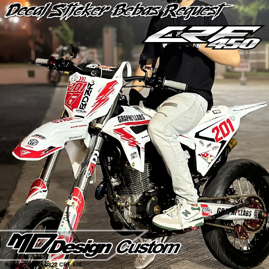 0822 (COD) Sticker Decal CRF 450 FullBody Bebas Request Terbaru - Sticker Premium CRF Terbaru - Stic