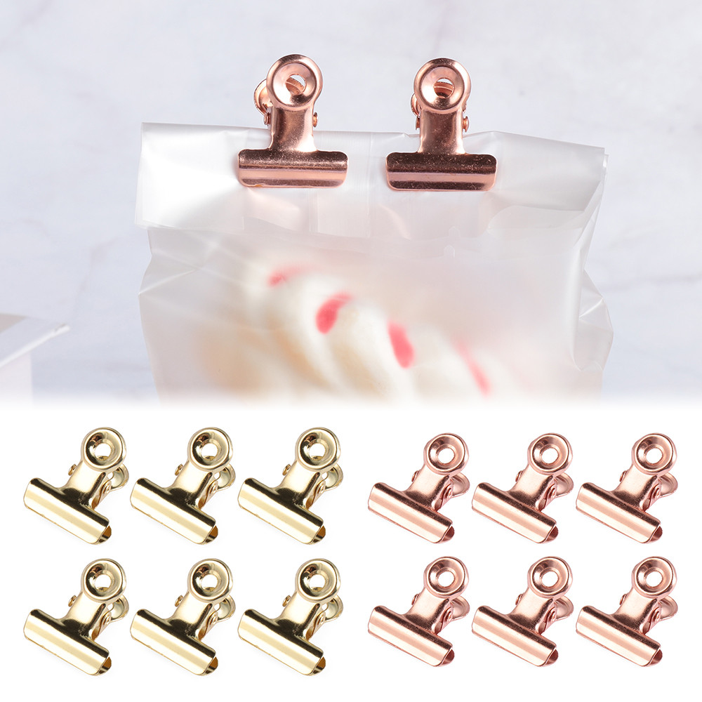 

6PCS/set Kitchen Food Sealing Bag Clips Stainless Steel Letter Paper Photo File Clamps School Office Calendar Binder Clip