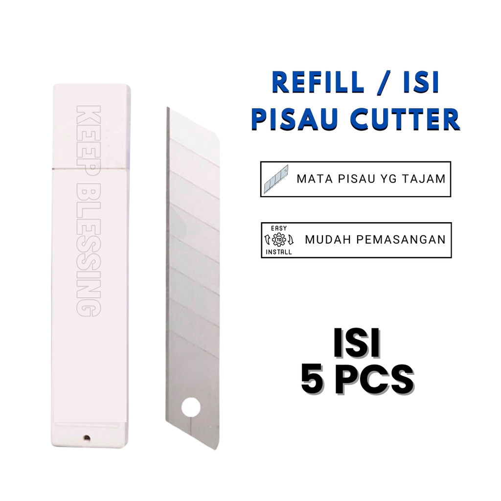 

Refill / Isi Cutter / Pisau Tajam Isi 5 Pcs / Super Blade / Refill Cutter / Kater / Cod / Duta Gemilang