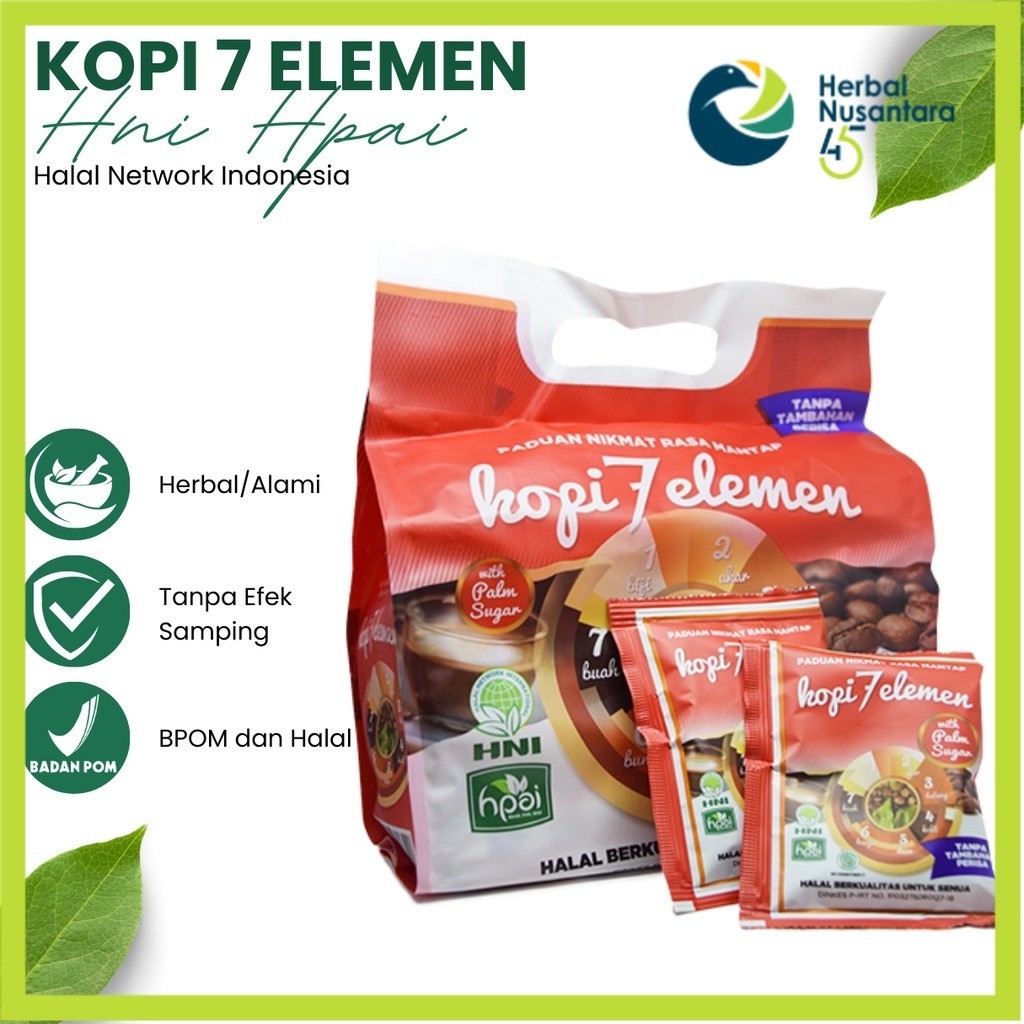 

KOPI 7 ELEMEN Isi 20 | Bisa Bayar COD - HNI HPAI BPOM MUL001