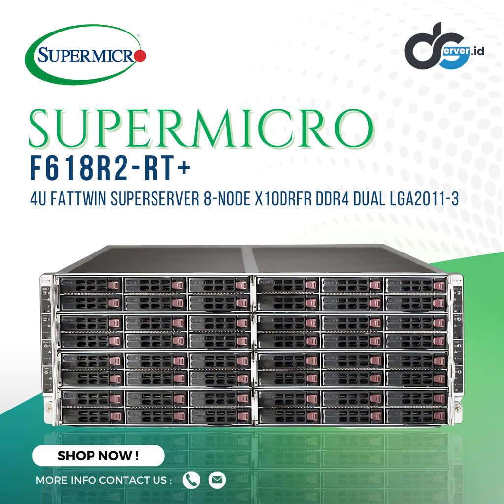 Server Supermicro F618R2-RT+ nutanix 4U FatTwin 8-Node X10DRFR DDR4