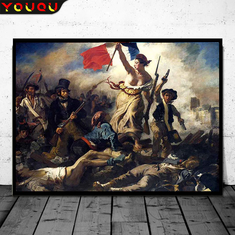 

YOUQU Diamond Painting DIY Art Painting “Freedom To Guide The People” Personalized Home Decoration 5d Diamond Embroidery Gift