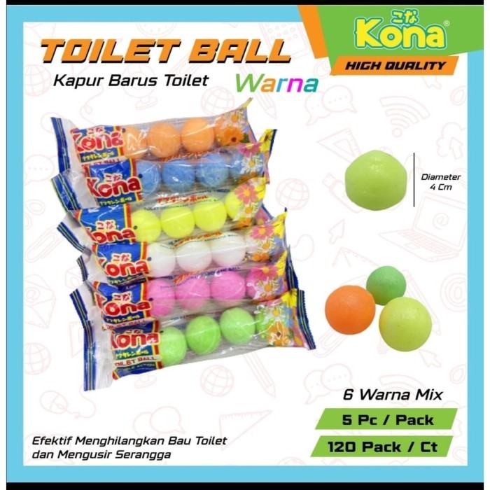 Kapur barus / Kamper toilet / Bola Kamper Besar KONA isi 5 Ball