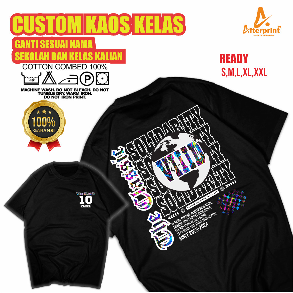 KAOS KELAS CUSTOM MURAH | DESAIN KAOS KELAS | CUSTOM NAMA & LOGO AFTERPRINT BERGARANSI SEMUA UKURAN