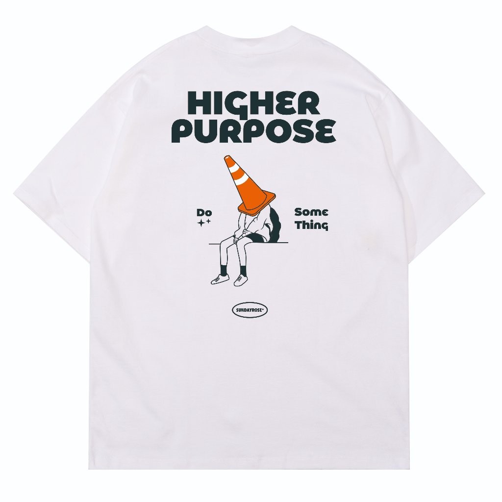 SUNDAYROSE T-Shirt Oversize Kaos Newtype White