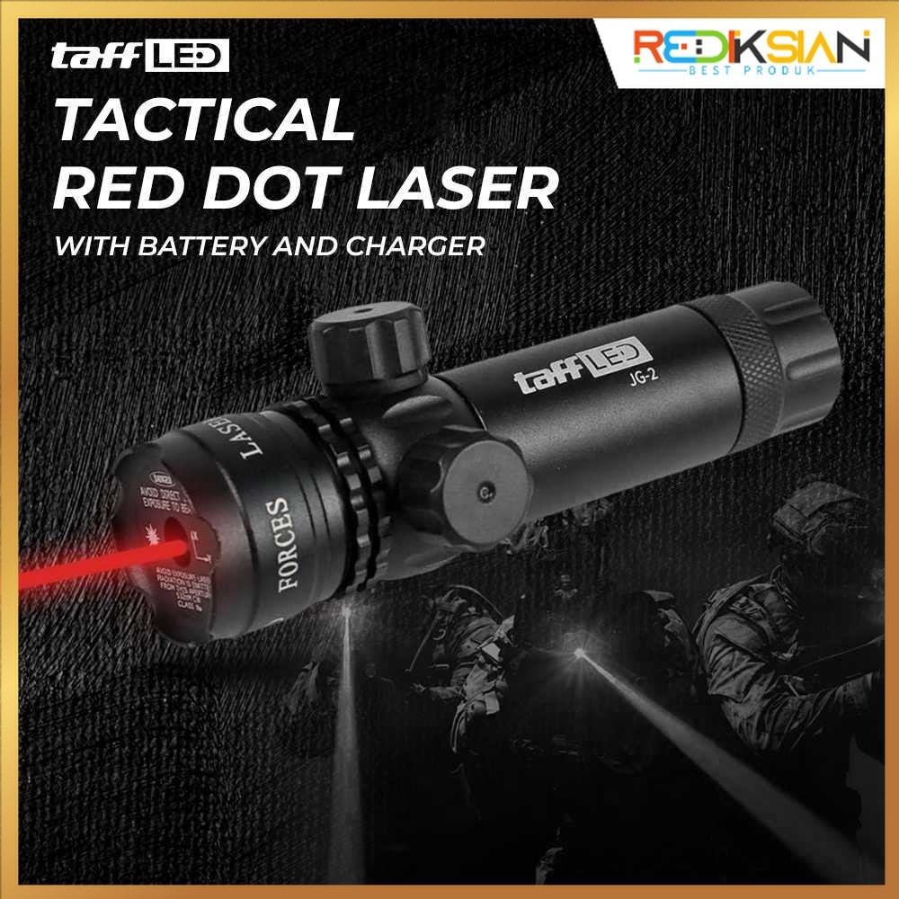 Tactical Red Dot Laser Gun Scope with Baterai and Charger | Lingkup Senjata Laser Titik Merah Taktis