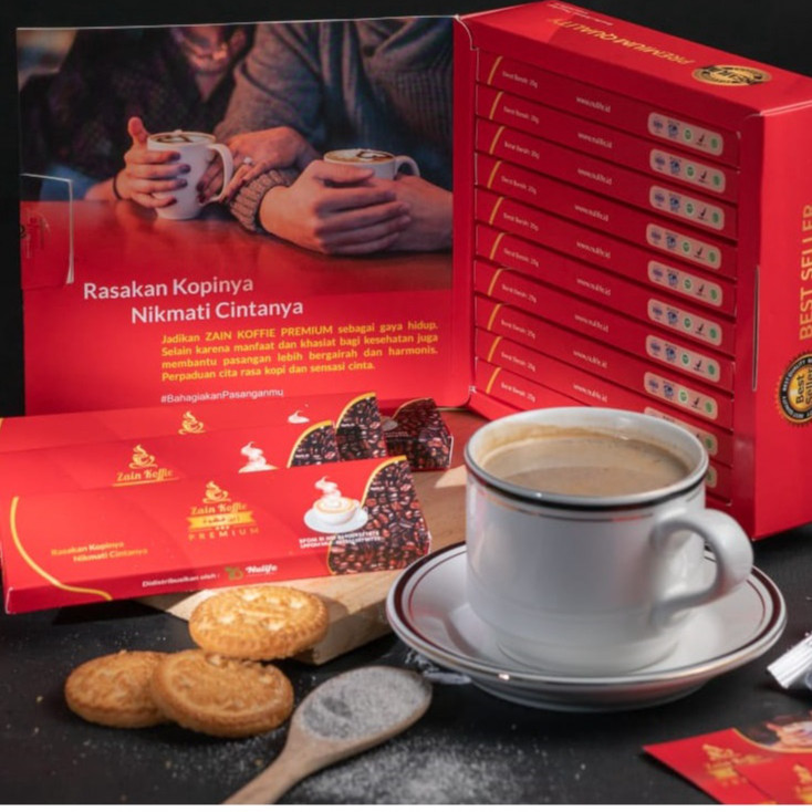 

Zain Koffie Premium BOX isi 10 sachet Kopi, 1 Sachet untuk 2 kali minum. Exp April 2026