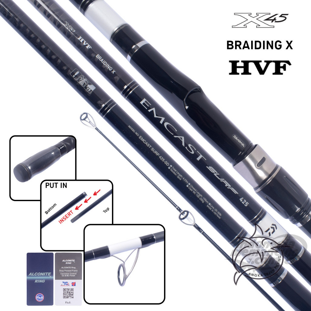 SV33R Daiwa Emcast Surf Rod 425 450 480 Joran Pasiran Pantai Rock Fishing