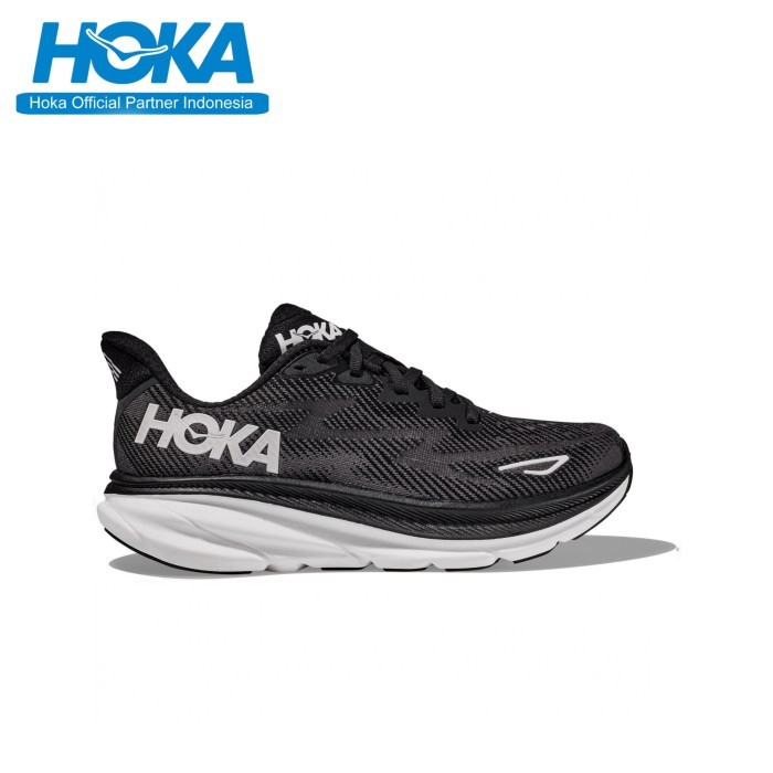 HOKA RUNNING MEN'S Sepatu Hoka One One Clifton 9 Black White
