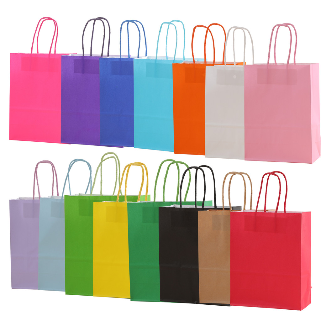 

15 Gift Bags, 15 Color Party Bags Favor Bags With Handles Birthday Bags Paper Bags, Wedding Bags Party Supplies And Gifts
