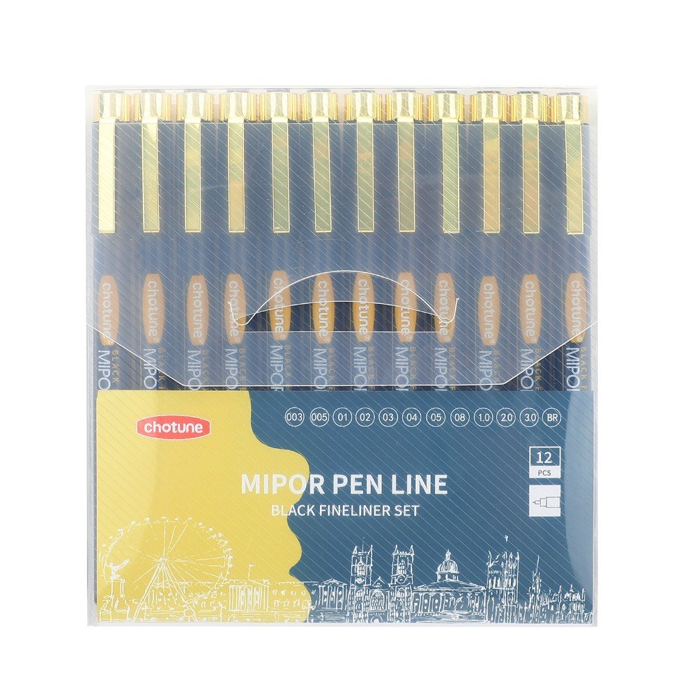 

Japanese Sakura Pigma Micron Pens Set of 12 Black Fineliner Marker Pens Pigment Liner Manga Art Sketching Drawing Comic Design