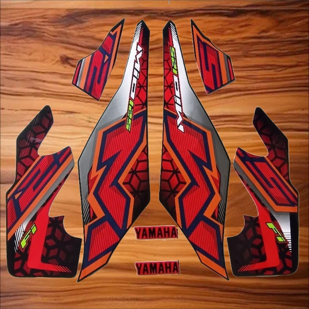 Striping Yamaha Mio m3 125 mio125 2024 hitam merah list body standar